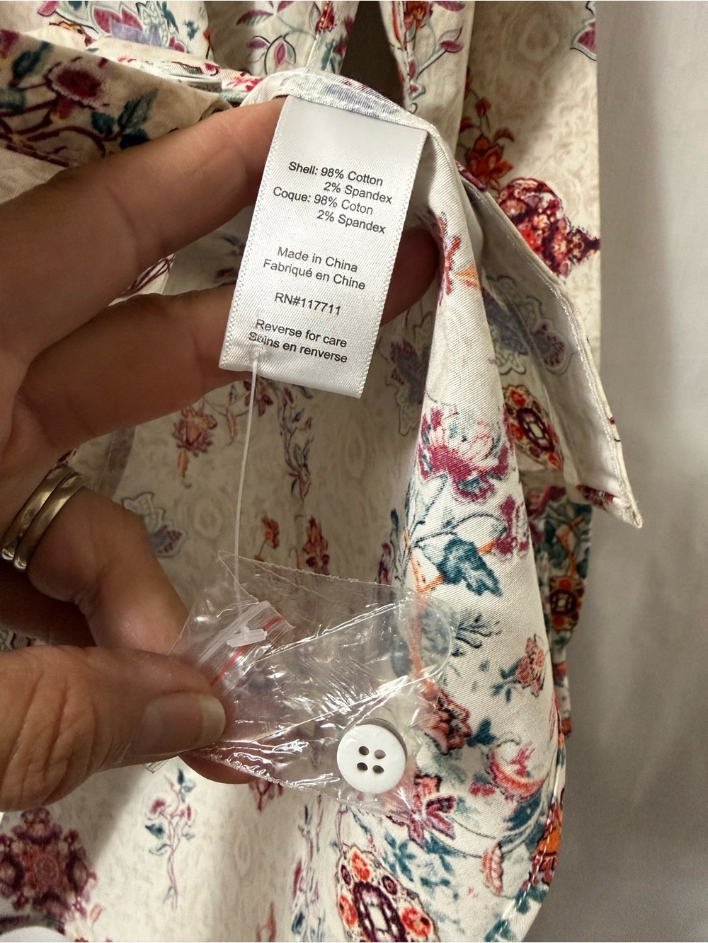 Paisley & Gray Cream Shirt with Red, Teal & Orange Floral Men’s Slim Shirt 0154 - Picture 8 of 16